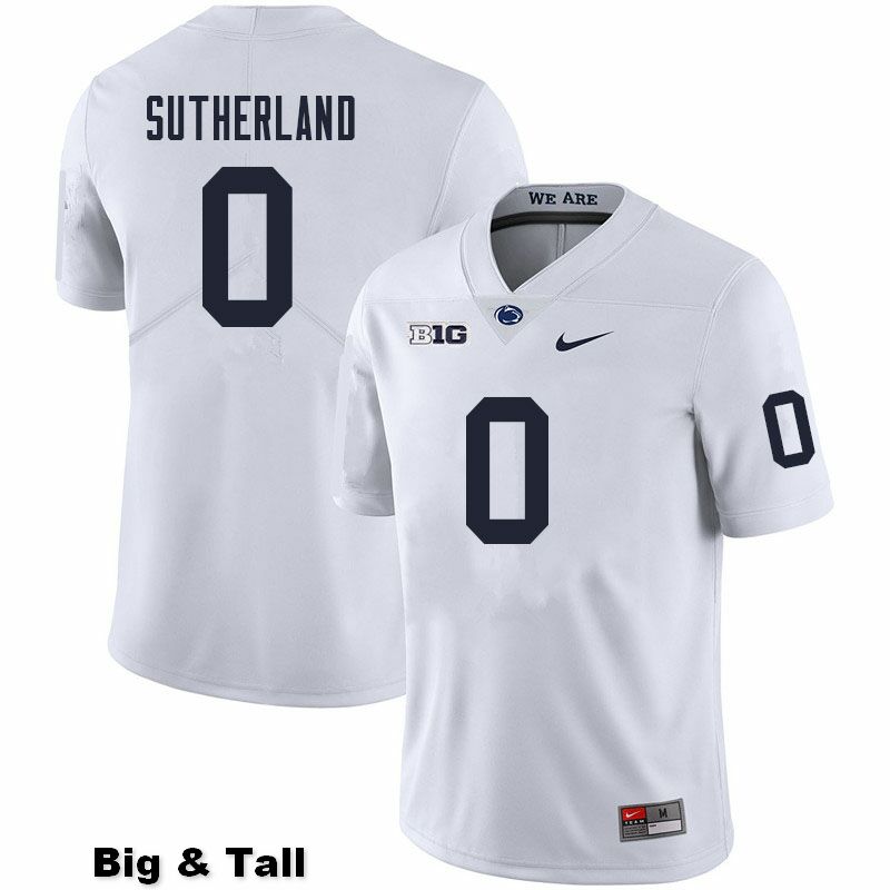 NCAA Nike Men's Penn State Nittany Lions Jonathan Sutherland #0 College Football Authentic Big & Tall White Stitched Jersey DXZ3598FR